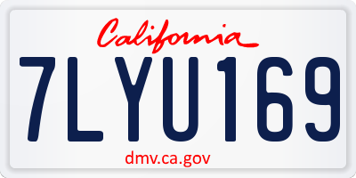 CA license plate 7LYU169