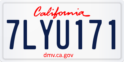 CA license plate 7LYU171