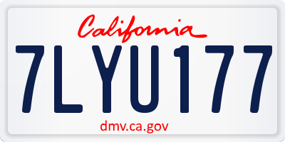 CA license plate 7LYU177