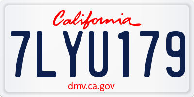 CA license plate 7LYU179