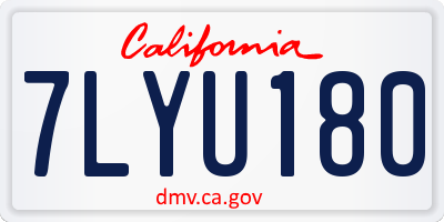 CA license plate 7LYU180
