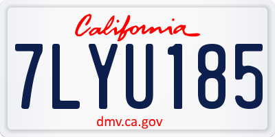 CA license plate 7LYU185