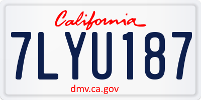 CA license plate 7LYU187