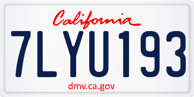 CA license plate 7LYU193