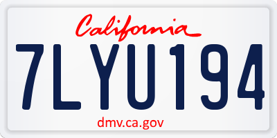 CA license plate 7LYU194