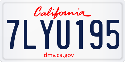 CA license plate 7LYU195