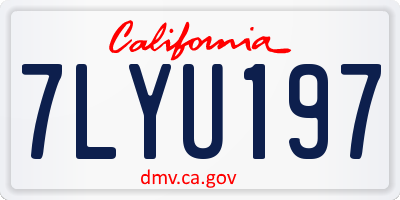 CA license plate 7LYU197