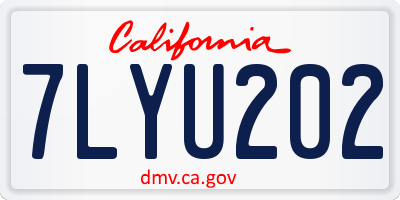 CA license plate 7LYU202