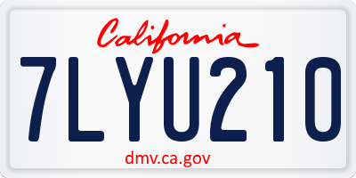CA license plate 7LYU210