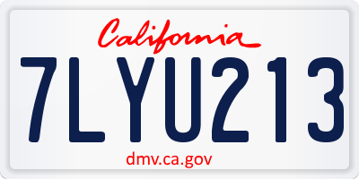 CA license plate 7LYU213