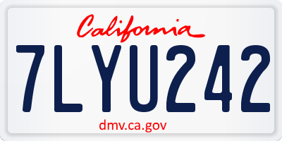 CA license plate 7LYU242