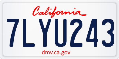 CA license plate 7LYU243