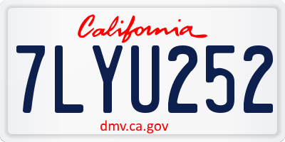 CA license plate 7LYU252