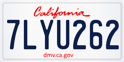 CA license plate 7LYU262