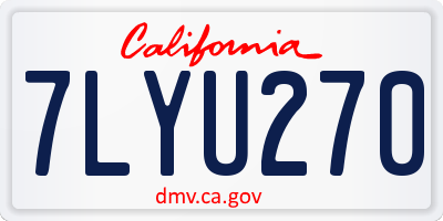 CA license plate 7LYU270