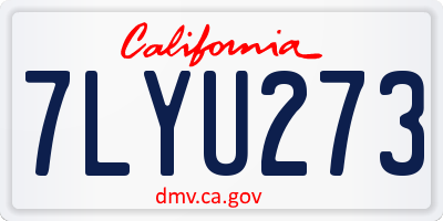 CA license plate 7LYU273