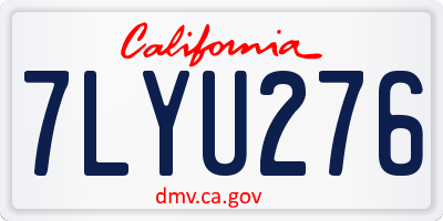 CA license plate 7LYU276
