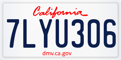 CA license plate 7LYU306