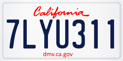 CA license plate 7LYU311