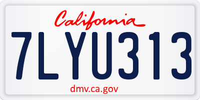 CA license plate 7LYU313