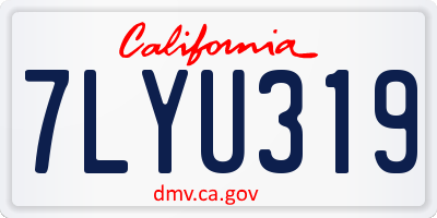 CA license plate 7LYU319
