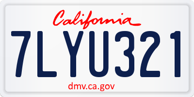 CA license plate 7LYU321