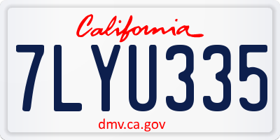 CA license plate 7LYU335