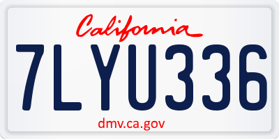 CA license plate 7LYU336
