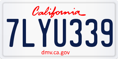 CA license plate 7LYU339