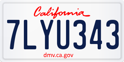 CA license plate 7LYU343