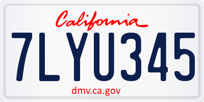 CA license plate 7LYU345