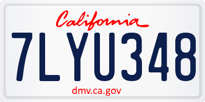 CA license plate 7LYU348