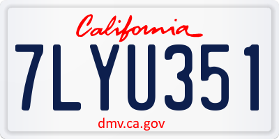 CA license plate 7LYU351
