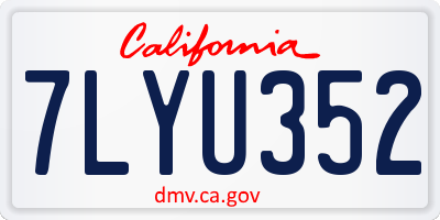 CA license plate 7LYU352