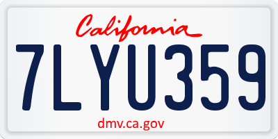 CA license plate 7LYU359