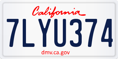 CA license plate 7LYU374