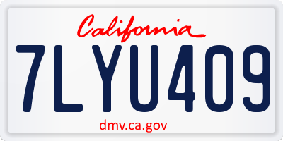 CA license plate 7LYU409