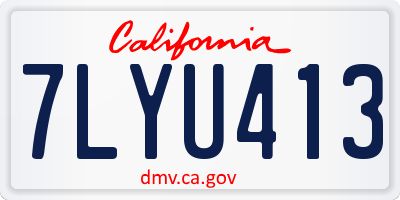CA license plate 7LYU413