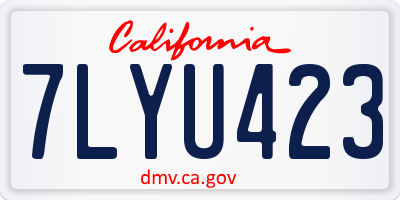 CA license plate 7LYU423