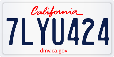 CA license plate 7LYU424