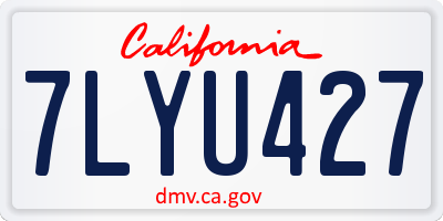 CA license plate 7LYU427