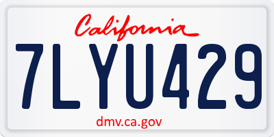 CA license plate 7LYU429