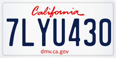 CA license plate 7LYU430