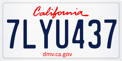 CA license plate 7LYU437