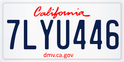 CA license plate 7LYU446