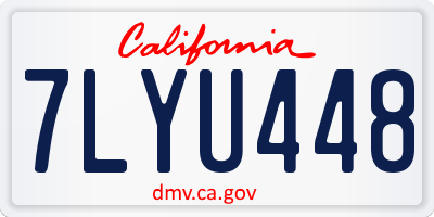 CA license plate 7LYU448