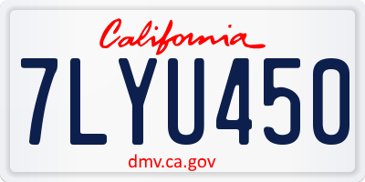 CA license plate 7LYU450