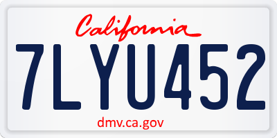 CA license plate 7LYU452
