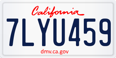 CA license plate 7LYU459