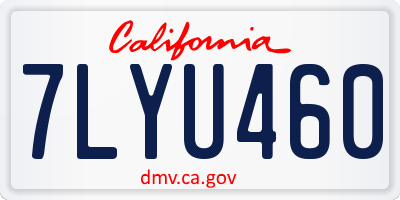 CA license plate 7LYU460